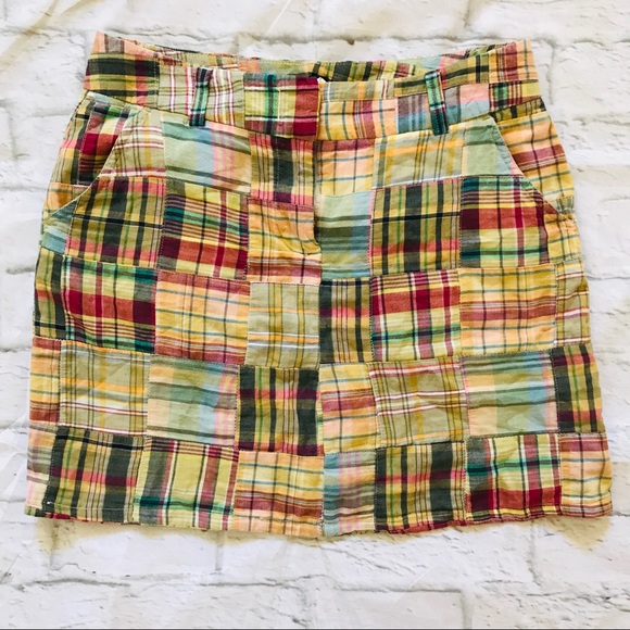 J. Crew Dresses & Skirts - JCREW madras patchwork plaid skirt cotton 2